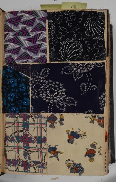 null Album d'échantillons d'imprimés sur coton pour la mode titré, Indiennes 1907-1925,...