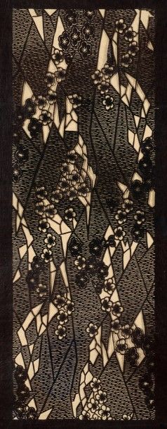 null Soixante-quinze pochoirs pour l'impression textile, Japon, époque Meiji, papier...