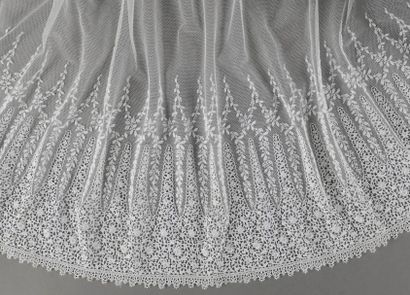 null Large volant pour robe de mariée, en dentelle de tulle et fine guipure, début...