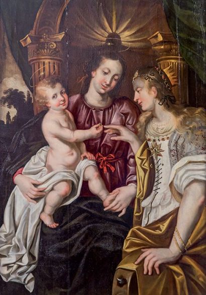 Martin PEPIJN (1575-1643), attribué à 
Le mariage mystique de sainte Catherine.
...