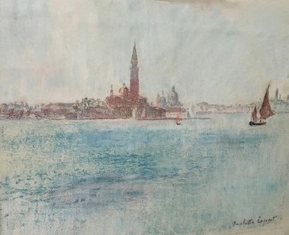 PAULETTE EXPERT (1912-2001) 
Venise.
Pastel, signé en bas à droite. 
 Dimensions:...
