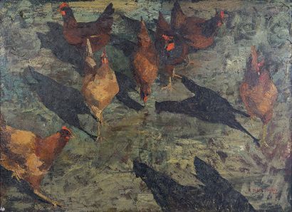 RAYMOND SUBES (1891-1970) 
Étude de sous-bois; Vue d'un parc.
Réunion de deux aquarelles,...
