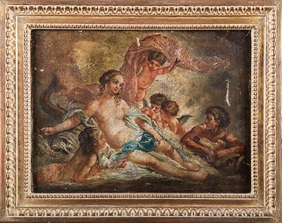 Suiveur de BOUCHER, fin XVIIIe siècle 
Le Triomphe de Vénus.
 Huile sur toile, non...