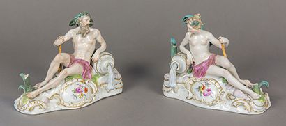 Meissen, XVIIIe siècle, vers 1765-70 
Paire de figures en porcelaine représentant...