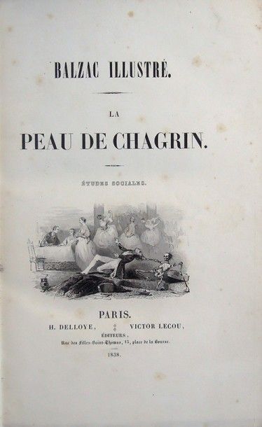 BALZAC (Honoré de) La Peau de Chagrin. Études sociales. Paris, Delloye, Lecou, 1838.
Grand...