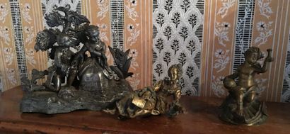 null Sujet, XVIIIe siècle, en bronze doré: La chercheuse d'esprit, acte I, sculpture...