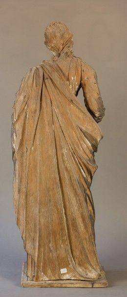 null Vierge en bois sculpté, Naples, XVIIIe siècle, anciennement polychrome. (Manque...