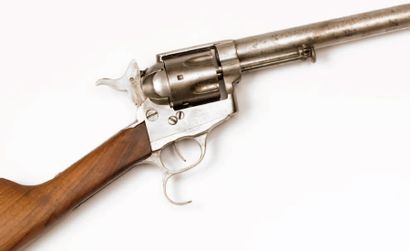 null Carabine revolver à 6 coups cal. 12 mm. Genre Lefaucheux. (crosse refaite).