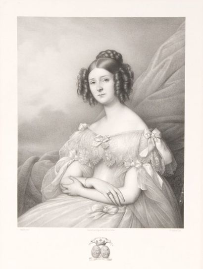 null Comtesse de Clermont-Tonnerre. Portrait lithographique de Belliard, à Paris,...