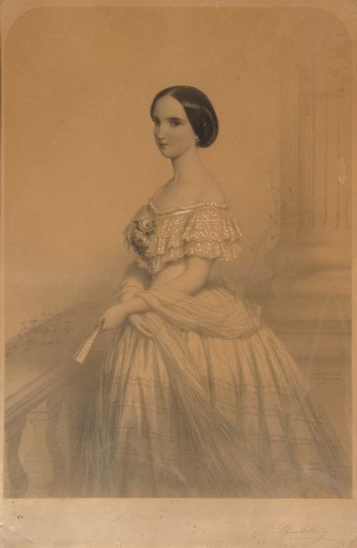 null Charlotte impératrice du Mexique, née princesse de Belgique. Belle lithographie...