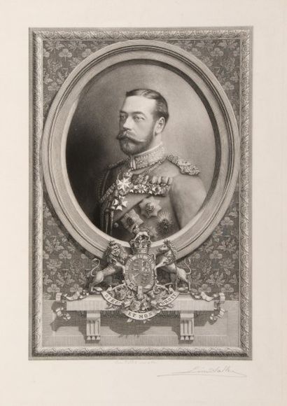 George V, roi de Grande-Bretagne. Eau-forte...