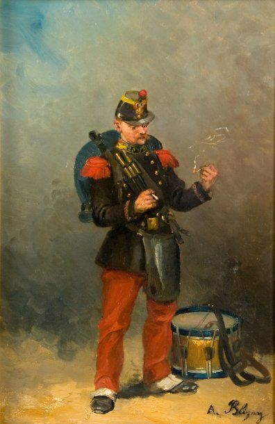 BLIGNY A., (école Française du XIXe siècle). Un tambour du XXVe Régiment d'infanterie...