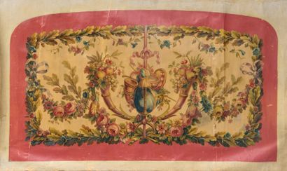 null Toiles peintes pour carton de tapisserie, pour deux salons Louis XVI ; décors...