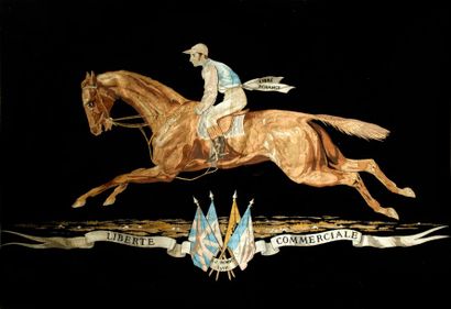 null Marque de fabrique, Le cheval de course, pour la maison C-J Bonnet à Lyon, 1868,...
