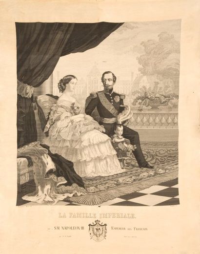 null La Famille impériale, d'après Winterhalter, tissé par Carquillat en 1858, (usures...
