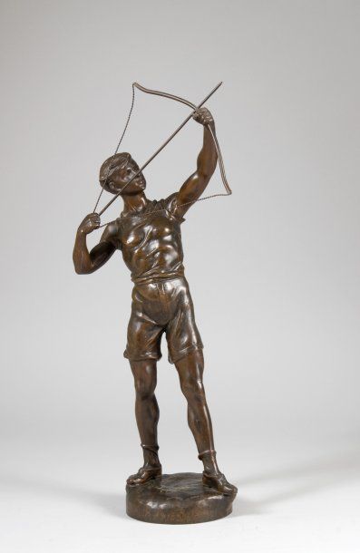 null Sculpture en régule ?'L'archer'' signée G. Demange. Patine bronze. Circa 1920....