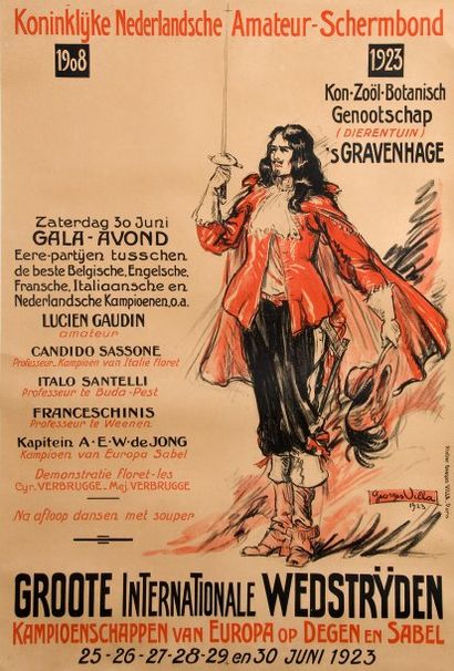 null Affiche ?'Gala Avond'' 1908 - 1923. Illustrée par Georges Villa. Dim. 80 x 118...