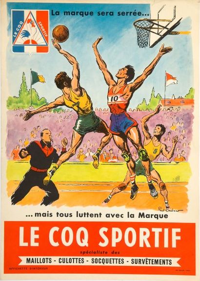null Affiche ?'Le coq sportif''. Illustration de Paul Ordner. Vers 1950. Dim. 28...