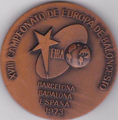 null Médaille officielle de participant pour les Championnats d'Europe 1973 en Espagne,...