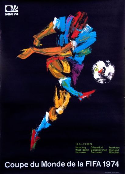 null Affiche officielle de la Coupe du Monde 1974 en Allemagne, version Française....