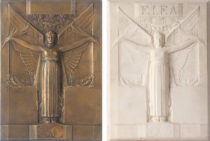 null Plâtre et sa plaque bronze, prototype du sculpteur Abel Lafl eur pour l'élaboration...