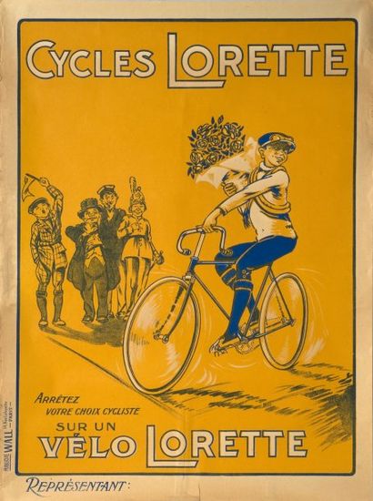 null Affiche ?'Cycle Lorette''. Circa 1900. Dim. 60 x 80 cm.