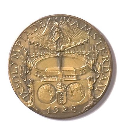 null 1928. Amsterdam. Médaille officielle de participant en bronze. Graveur Wienecke....