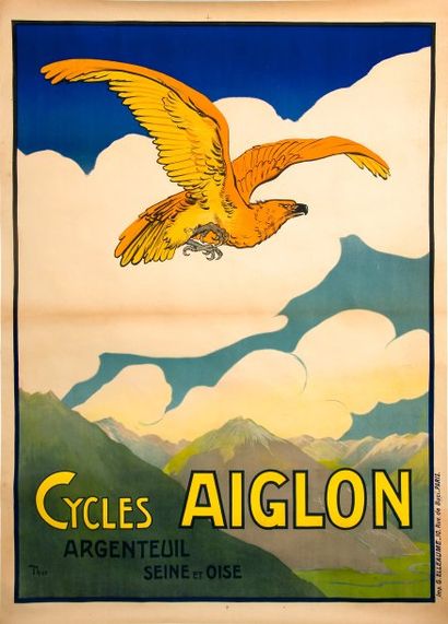 null Affiche ?'Cycle Aiglon'' signée Thor. Circa 1900. Imprimerie G. Elleaume. Dim....
