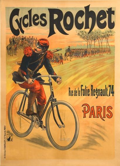 null Affiche ?'Cycle Rochet''. Circa 1900. Imprimerie P. Chapellier. Dim. 93 x 130...