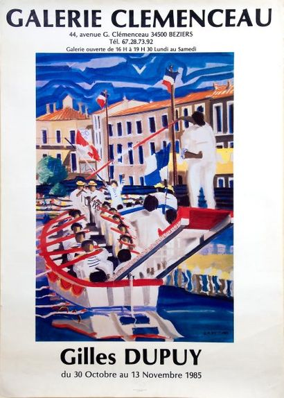 null Affiche ?'Joutes royales à Sète'' illustrée par Gilles Dupuy et datée de 1985....
