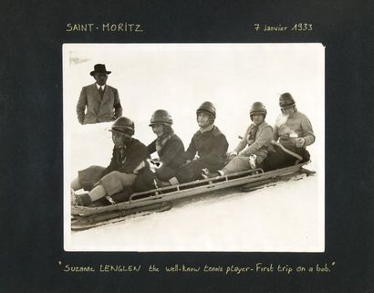 null Suzanne Lenglen. Superbe photo aux sports d'hiver à St Moritz en 1933, elle...