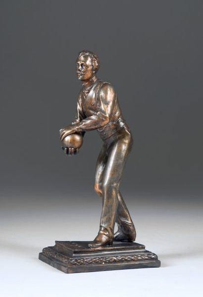 null Sculpture ?'Le Joueur de Bowling''. Circa 1920. Patine bronze. Hauteur 30 c...