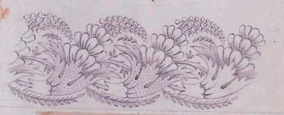 null Projets d'imprimés pour la mode, vers 1840, crayon sur calques contrecollés...