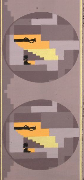 null Porteuse d'eau, bordure haute, Paul Gruin vers 1925, belle composition cubiste...