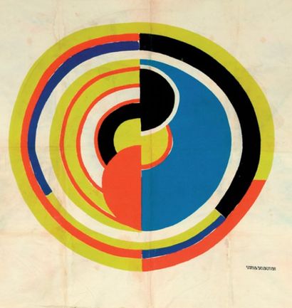 null Tissu simultané, d'après Sonia Delaunay, (1885-1979), pour Artcurial, panneau...