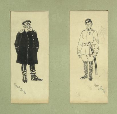 CARAN D'ACHE - Emmanuel Poiré (1858-1909) Cosaque et officier de l'armée impériale....