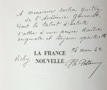 PETAIN Philippe La France Nouvelle, Appels et Messages, 17 juin 1940-17 juin 1941,...