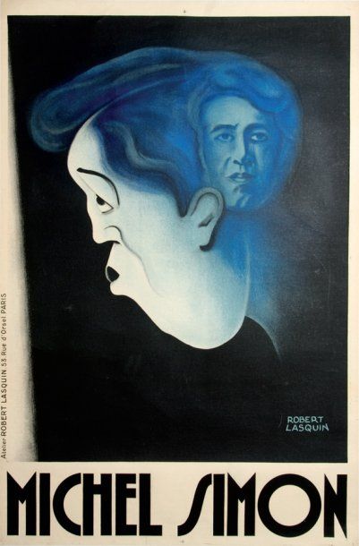 SIMON Michel Affiche originale par Robert LASQUIN. Entoilée, très bel état, 80 x...