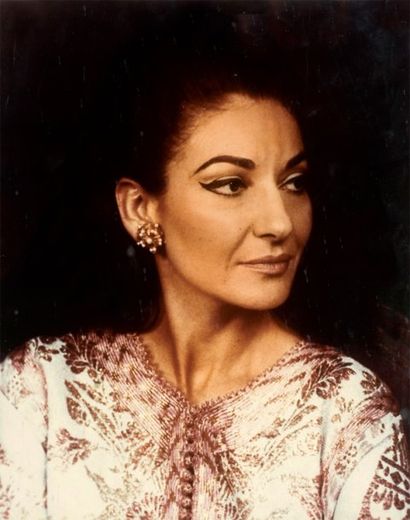 CALLAS Maria Grand portrait photographique en couleurs ( années 60 ), très beau tirage...