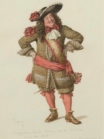 COMEDIE FRANCAISE - SAMSON Portrait de Samson dans Monsieur de Pourceaugnac ( Molière...