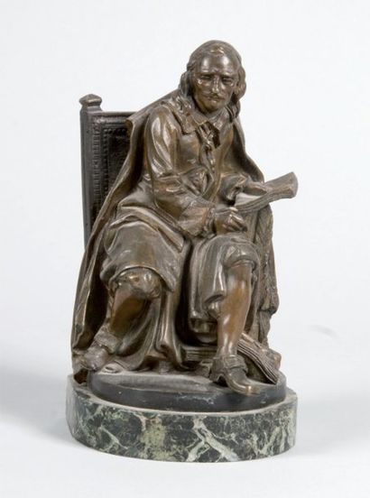CORNEILLE Pierre Statuette en bronze, d'après CAFFIERI ( XIXe siècle ).Hauteur :...