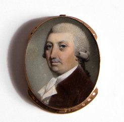 null George III, roi de Grande-Bretagne (1738-1820). Portrait miniature sur ivoire,...