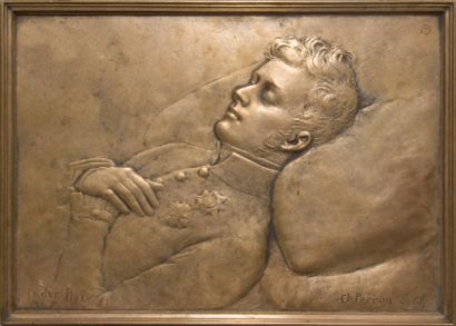 null Duc de Reichstadt (1811-1832). Plaque en bronze doré, de forme rectangulaire,...