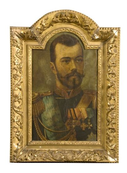 null Nicolas II, empereur de Russie. Portrait chromolithographique le représentant...