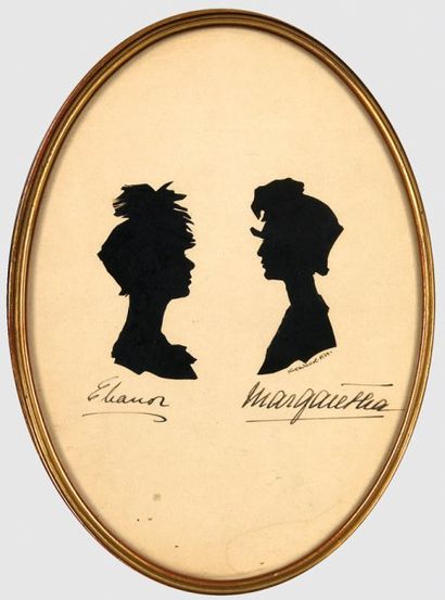 null Portraits silhouettes représentant les profi ls de la princesse Margaretha et...