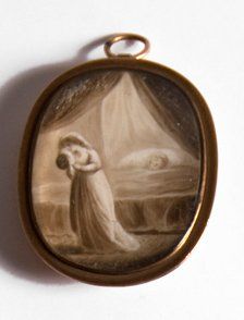 null Karl, prince de Suède (1852-1854). Médaillon pendentif en or, à décor d'une...
