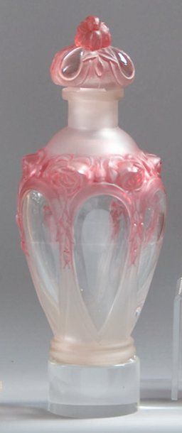 CORYSE - «Rose d'Hispahan» - (1920) Elégant flacon en verre incolore pressé moulé...