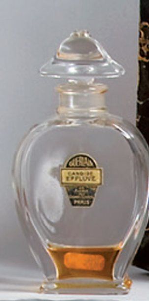 GUERLAIN - «Candide Effl uve» - (1924) Flacon en cristal massif incolore de Baccarat...