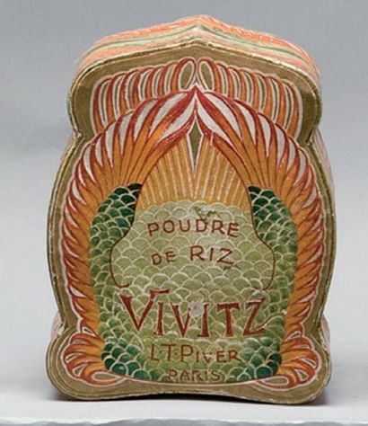 L.T.PIVER - «Vivitz» - (années 1920) Boîte de poudre en carton gainé de papier polychrome...