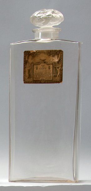 COTY - «Eau de Coty» - (années 1920) Imposant flacon en verre incolore pressé moulé...